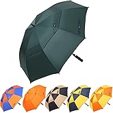 Doubwell Vented Golf Umbrella 54/62/68 Inch Automatic Extra Large Windproof Oversize Stick Rain Umbrellas For Man and Woman Can Shade For Golfer And Family