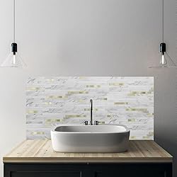 AULIGET 20 Sheets White Marble Look Mixed Metal