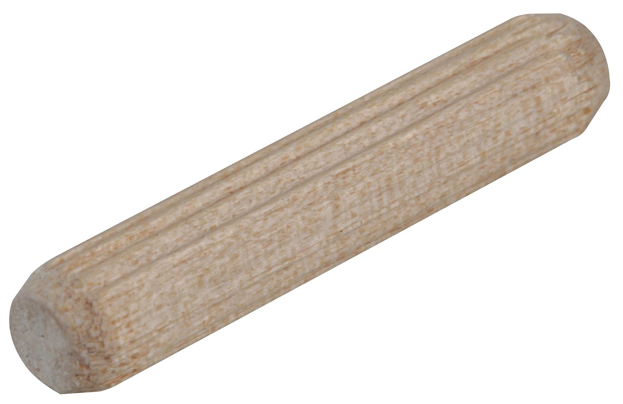 Duratool D01089 10mm x 40mm Multi-Grooved Wooden Dowels, 100 Pack, Pale Yellow-Brown