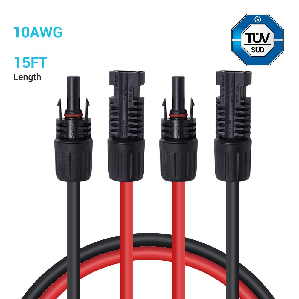 Renogy Solar Extension Cable - 15ft 10AWG Pair, 4.57m 5.26mm2 - Image 3