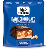 Little Secrets, Bars Nougat Chocolate Dark Peanut Caramel Bag, 3.9 Ounce
