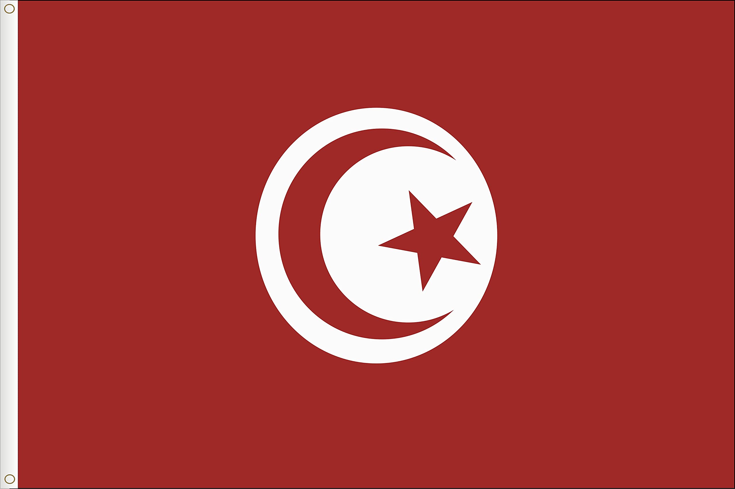 TUNISIA FLAG. SATIN POLYESTER FLAG 90D. LARGE SIZE. 3X5´