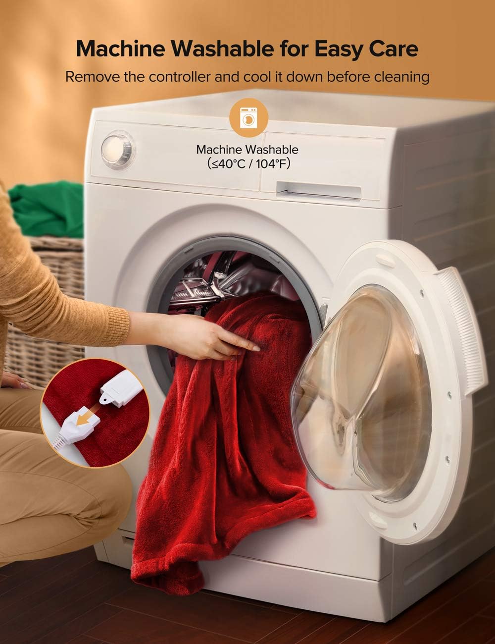 Sable Heated Blankets, 72'' x 84'' Full Size Electric Blanket Throws, Soft Flannel, Full Body Fast Heating, 10 Heat Levels, Auto-Off, ETL Certified, Overheating Protection, Machine Washable (Red): Kitchen & Dining