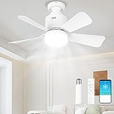 LANMEL Socket Fan Light with Remote & APP, 17.7'' Socket Breeze Ceiling Fan with Socket Extender, 3 Colors LED Light Bulb, Screw in Small Ceiling Fan for Bedroom Living Room Kitchen Garage