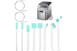 TUZAZO Ice Machine Cleaner Brush Kits, 10 PCS Ice Maker Cleaning Tools - 2PCS Long Drain Pipe Brushes and 8 PCS Crevice Cleaning Brushes