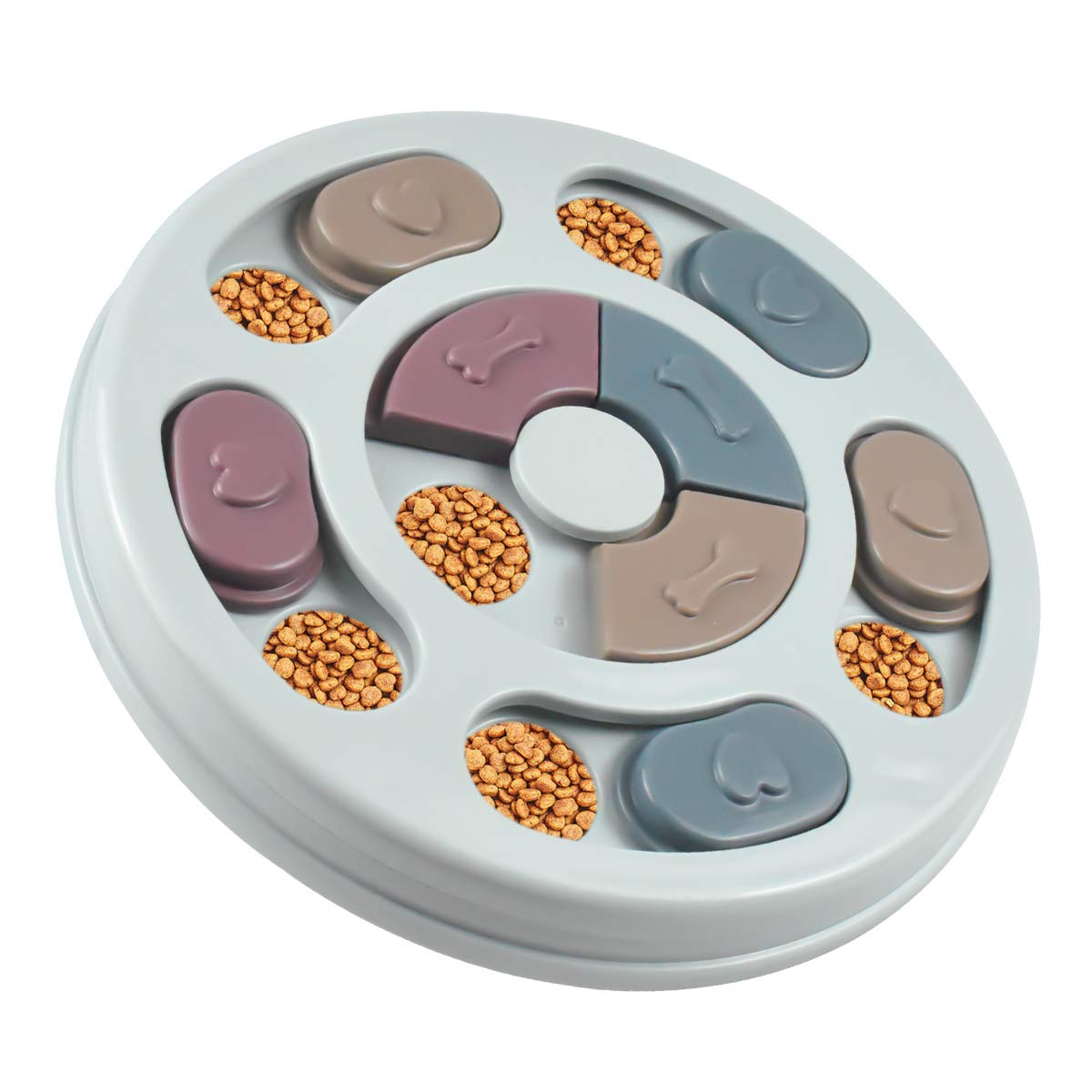 HQdeal Slow Feeder Dog Bowl, Pet Fun Personalised Designs Cover Puppy Bowls Stop Dog Food Bowl No Spill Interactive Puzzle Cat Bowl for puppy small dog or pet (Blue)