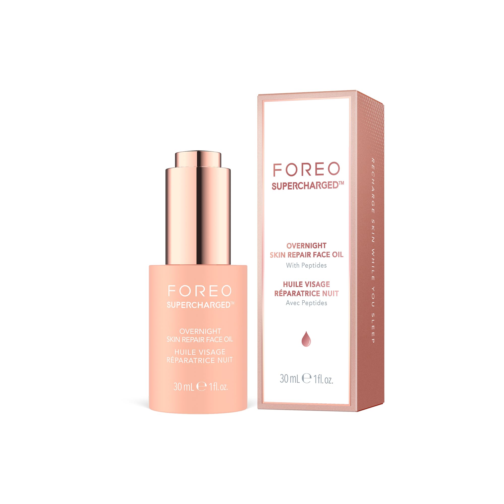 FOREO SUPERCHARGED Overnight Repair Serum – Anti-Aging Vitamin E with Japanese Camellia Seed & Avocado - All Types - Vegan & Cruelty-Free - 30ml