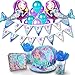 khaotic Mermaid Birthday Party Supplies & Decorations Set - Mermaid Balloons | Happy Birthday Banner |Table Cloth | Paper Cake Plates and Napkins | Favors | Little Mermaid Under The Sea Decor