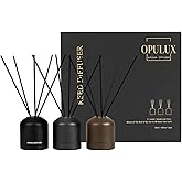 OPULUX Aroma Diffuser,Reed Diffuser Set 3 Pack 5oz Luxury Gift Set, valetines Day Gift,Home Decor,Bathroom Accessories,New Home,Essential Oil,Apartment, Bedroom Accessories,Bathroom Decor