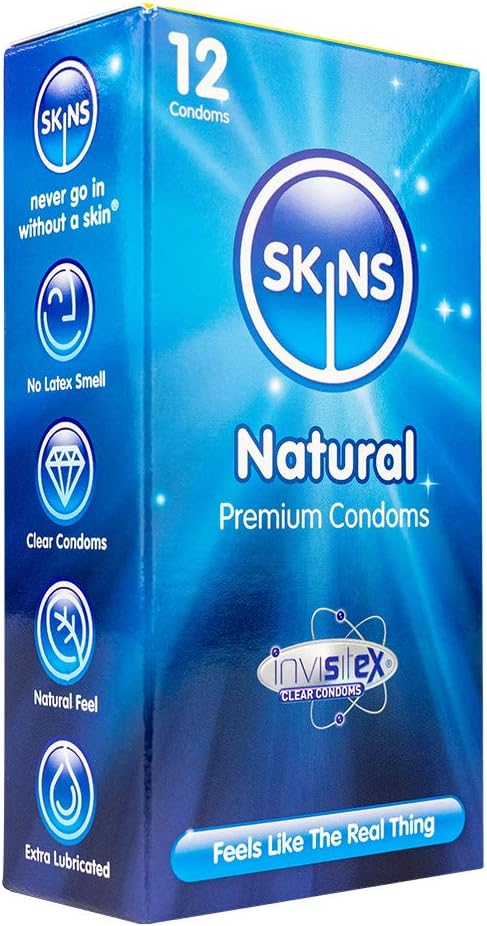 Skins Natural Condoms - Natural Latex Condoms Without The Smell, Extra Lubricated to Feel Like The Real Thing - Box of 12 - Image 4