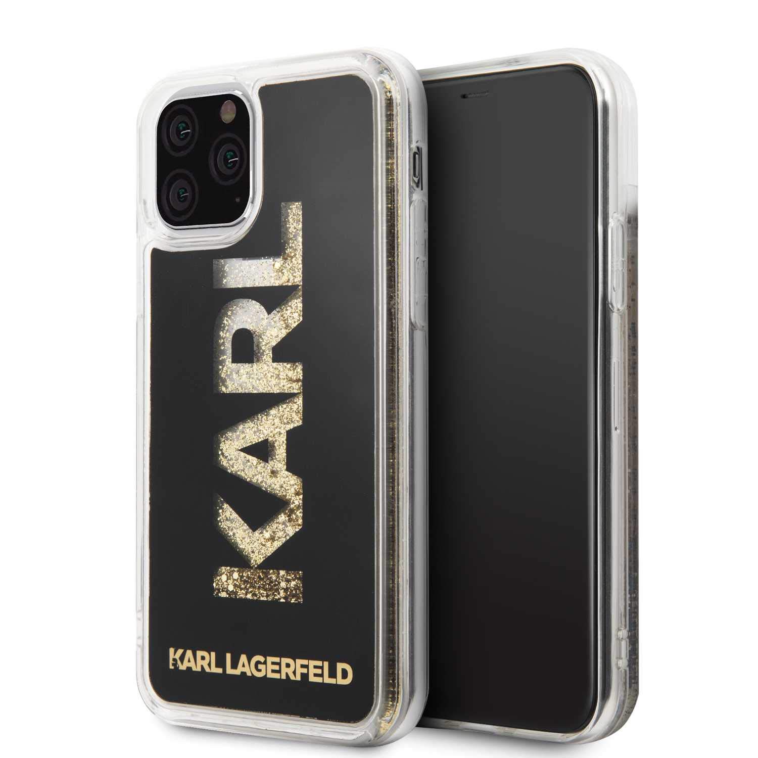 Karl Lagerfeld Case for iPhone 11 Pro Glitter Logo Gold