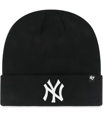 帽子 the highlights beanie black New York Yankees Black Beanie Hat - MLB NY Cuffed Winter Knit Cap