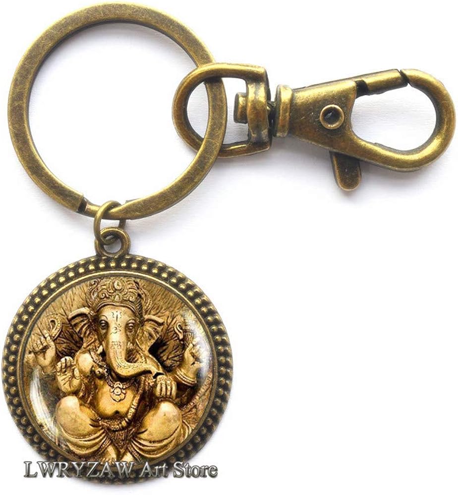 Ganesh Keychain, Ganesh Key Ring, Ganesh Indian God Jewelry