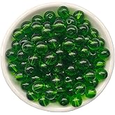 Glass Beads 6mm 140pcs Round Smooth Loose Beads for Bracelet Necklace Jewelry Making Craft DIY(6mm, 50602 Green)