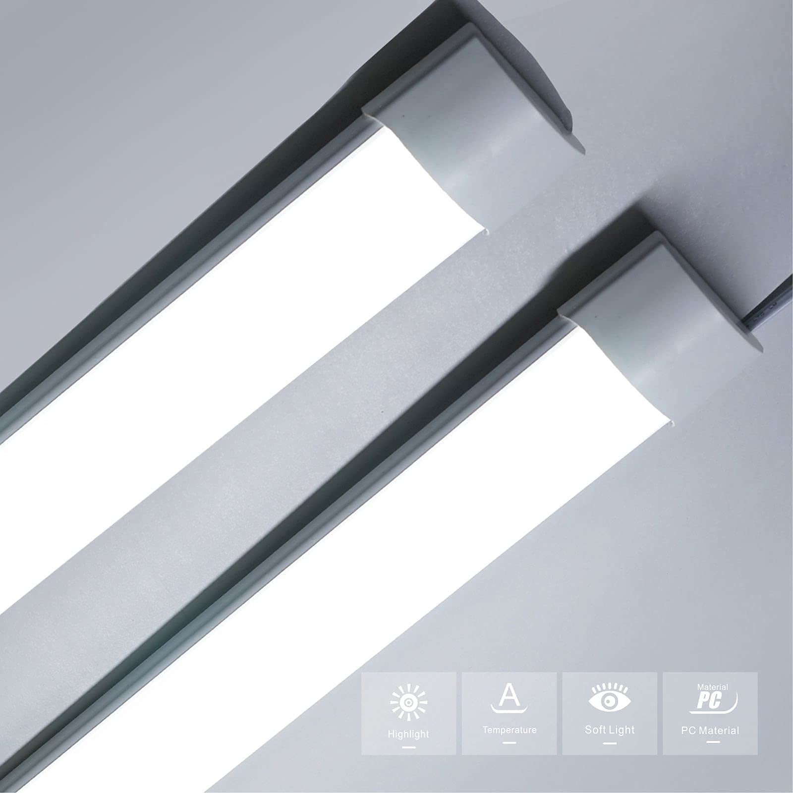 Sundertech LED Batten Light 2FT, Integrated Tube Light 0.6m [Pack of 2] Cool White 6500K for Kitchen Office Shed Cellar Basement