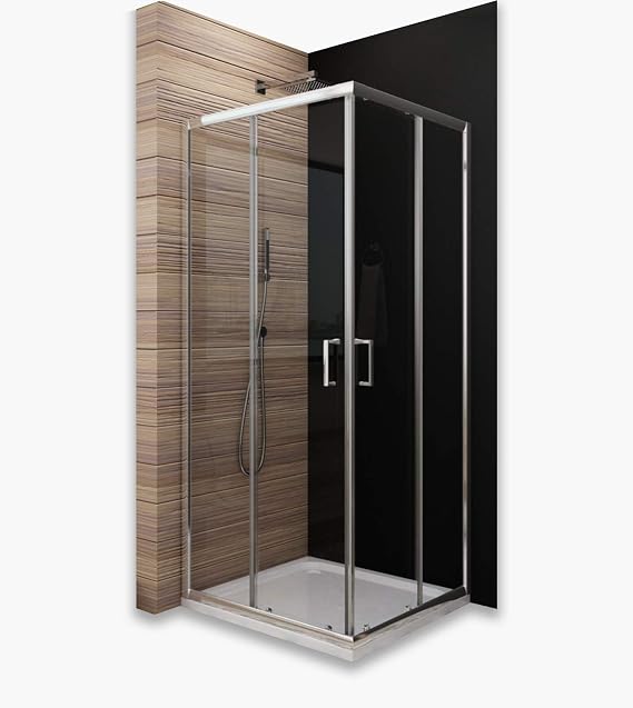 KOLMAN Duschkabine 90x90 Cm – Halbrund, Eckeinstieg, 5 Mm Gefrostetes Glas – Mit Herausnehmbarer Tür & Magnetischem Verschluss