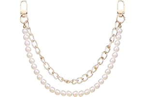 Gegraterwa Purse Chain Pearl Bag Chains Purse Charms with Gold Straps Bag Charms for Handbags