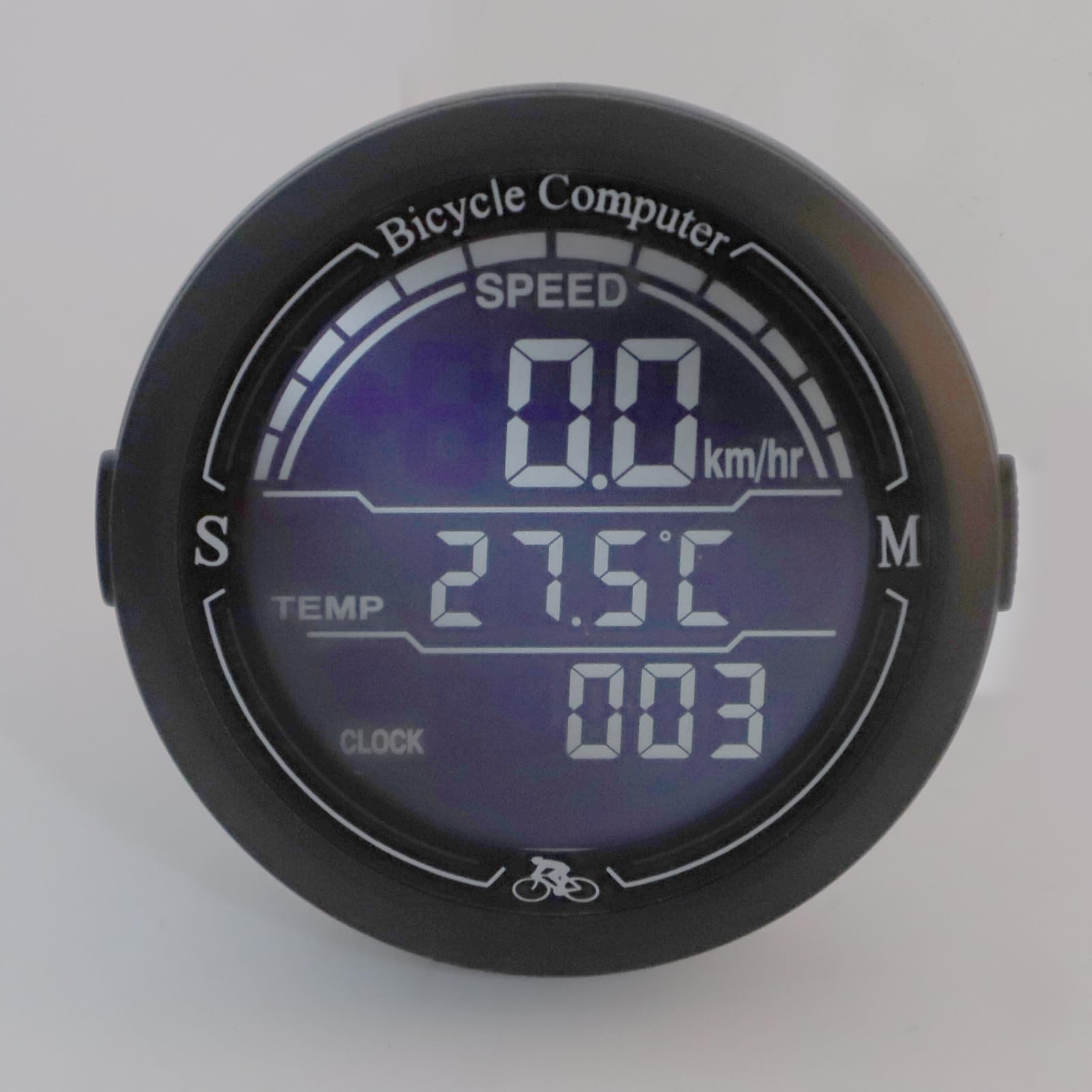 Bike Speedometer, Real Time Monitoring, Luminous Multifunctional Bike Computer Odometer with Temperature, Clock Display for Riding Cycling