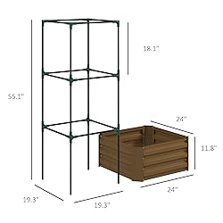 Outsunny Galvanized Raised Garden Bed, 55" Tall