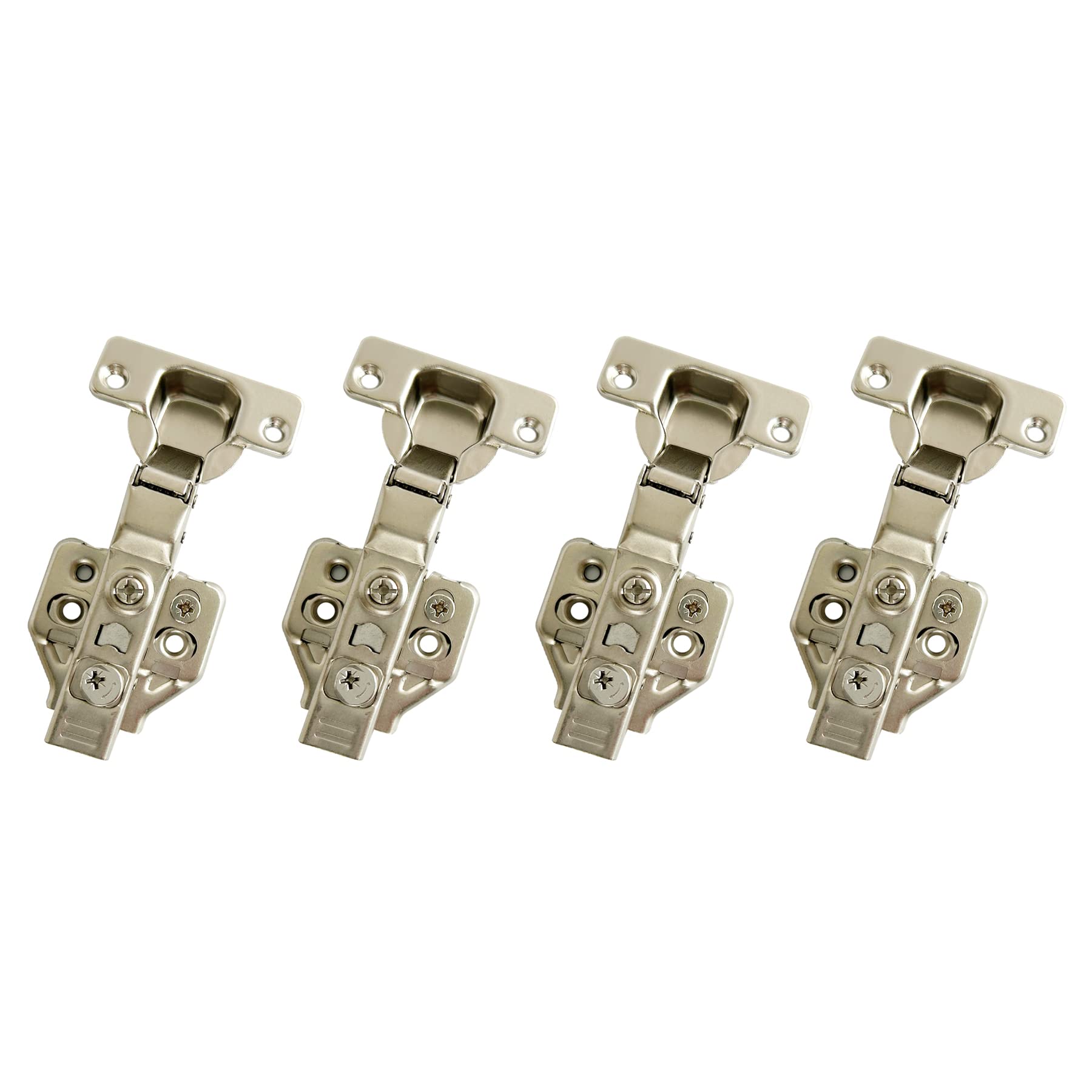 LIKERAINY 105 Degree Half Overlay Hinges 35mm with Damper Soft Closing Clip on Assembly Kitchen Cabinet Cupboard Wardrobe Door Hinge Pack of 4