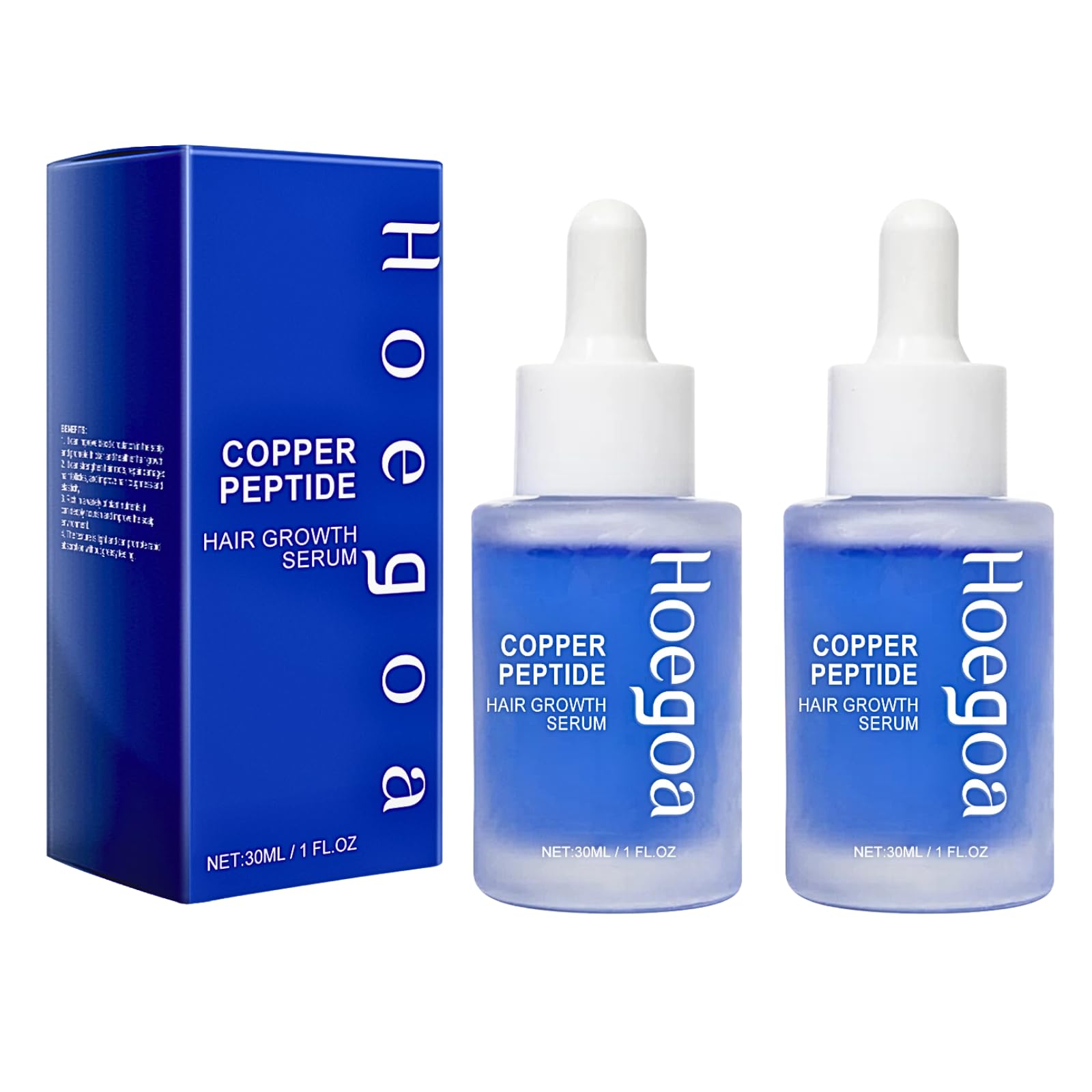 Copper Peptide Hair Growth Serum and Oil for Thinning Hair - Thickening Products for Women & Men, Dry Damaged Hair Care (2PCS)
