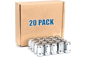 JiiinMiiin 20Pcs M12x1.5 Lug Nuts Chrome, Cone Seat 12x1.5 Lugnuts - 1.38 inch Tall - 3/4” 19mm Hex Wheel Nut for 5lug