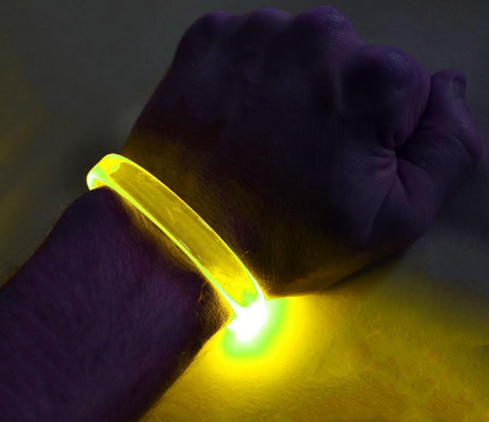 GlowCity LED Light Up Bracelets (2 Pack) (Dandelion Yellow)