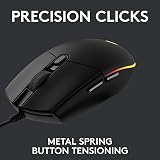 Logitech G203 Lightsync Gaming Mouse 8000 DPI 6 Programmable Buttons Black view 5