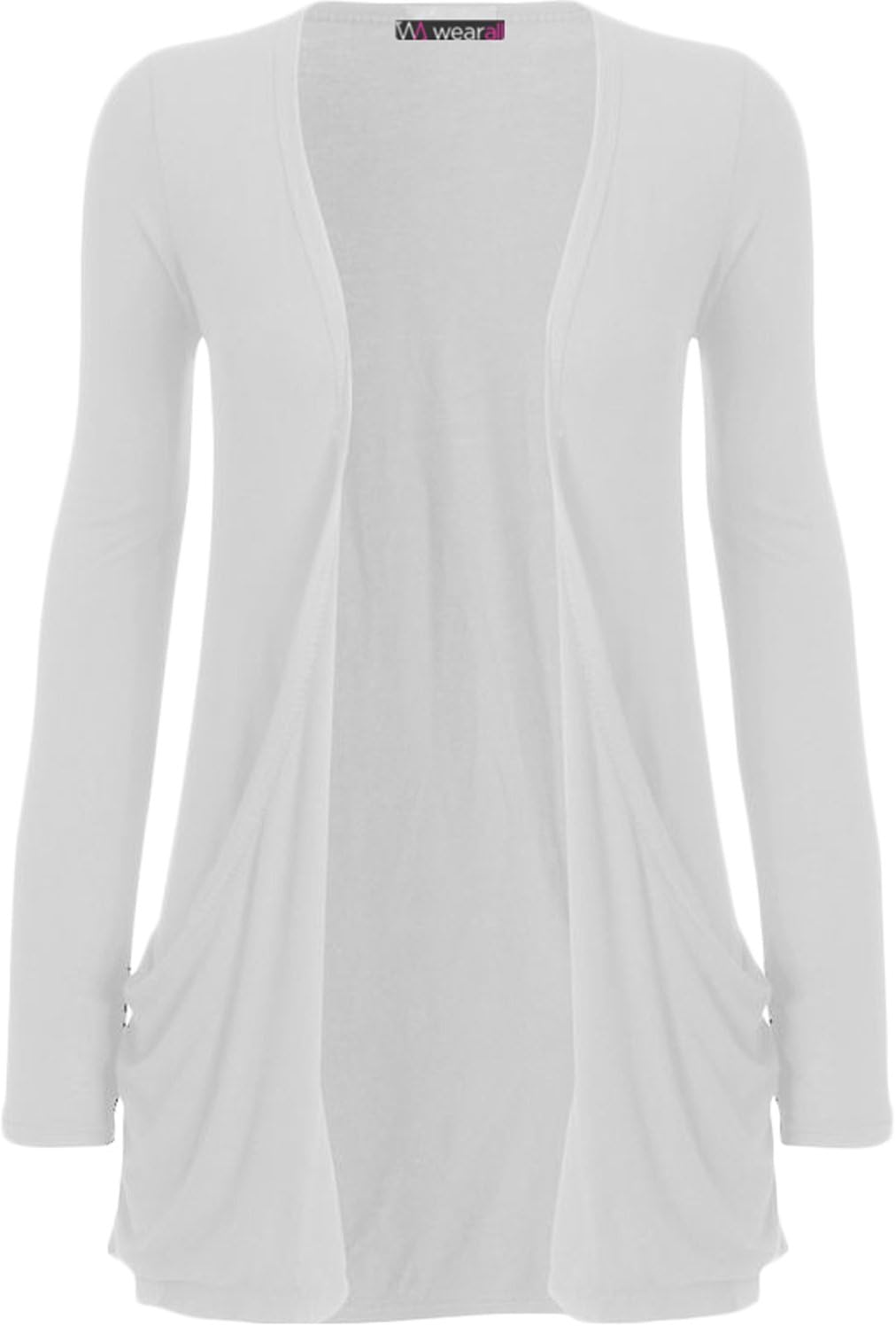 WearAllLadies Long Sleeve Pocket Cardigan Womens Top Sizes 8-26