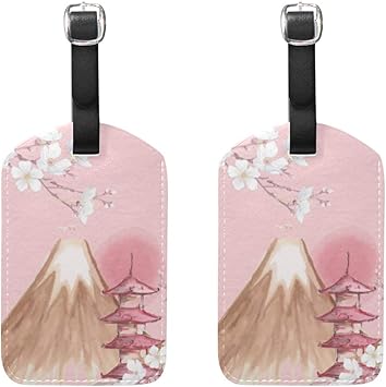 Amazon Com Chic Houses Mount Fuji Scenery Watercolor Painting Pattern Seriess Travel Labels Luggage Tag Japanese Style Name Card Holder For Baggage 2030222 Luggage Tags