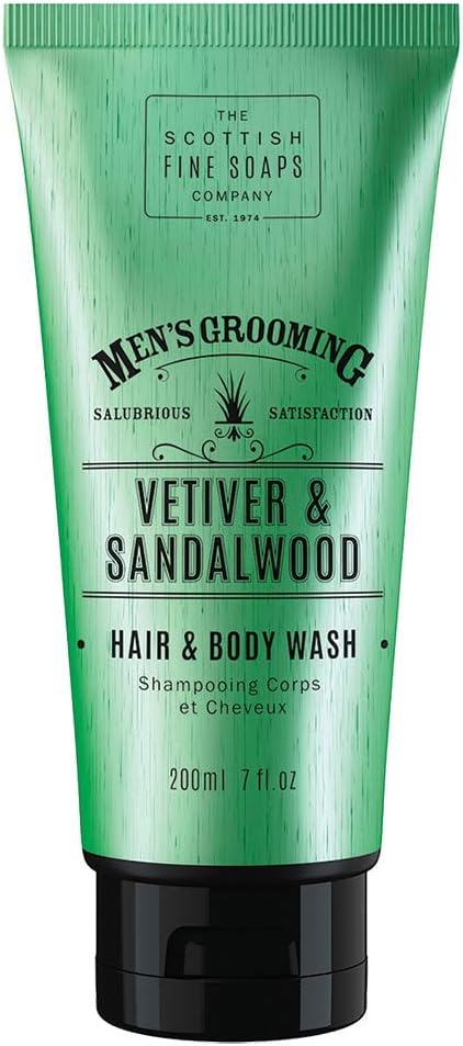 Scottish Fine Soaps - Men's Grooming Vetiver & Sandalwood Hair & Body Wash - 200ml