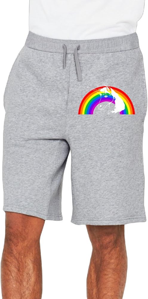 YOXOP Men's Unicorn Rainbow Shorts
