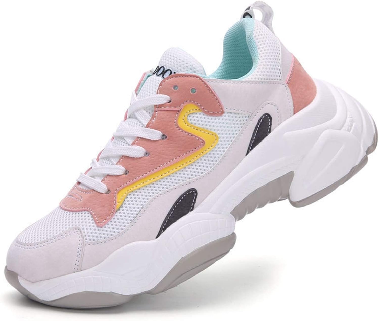 Women Casual Sport Shoes Mix Color Breathable Platform Low Top Mesh