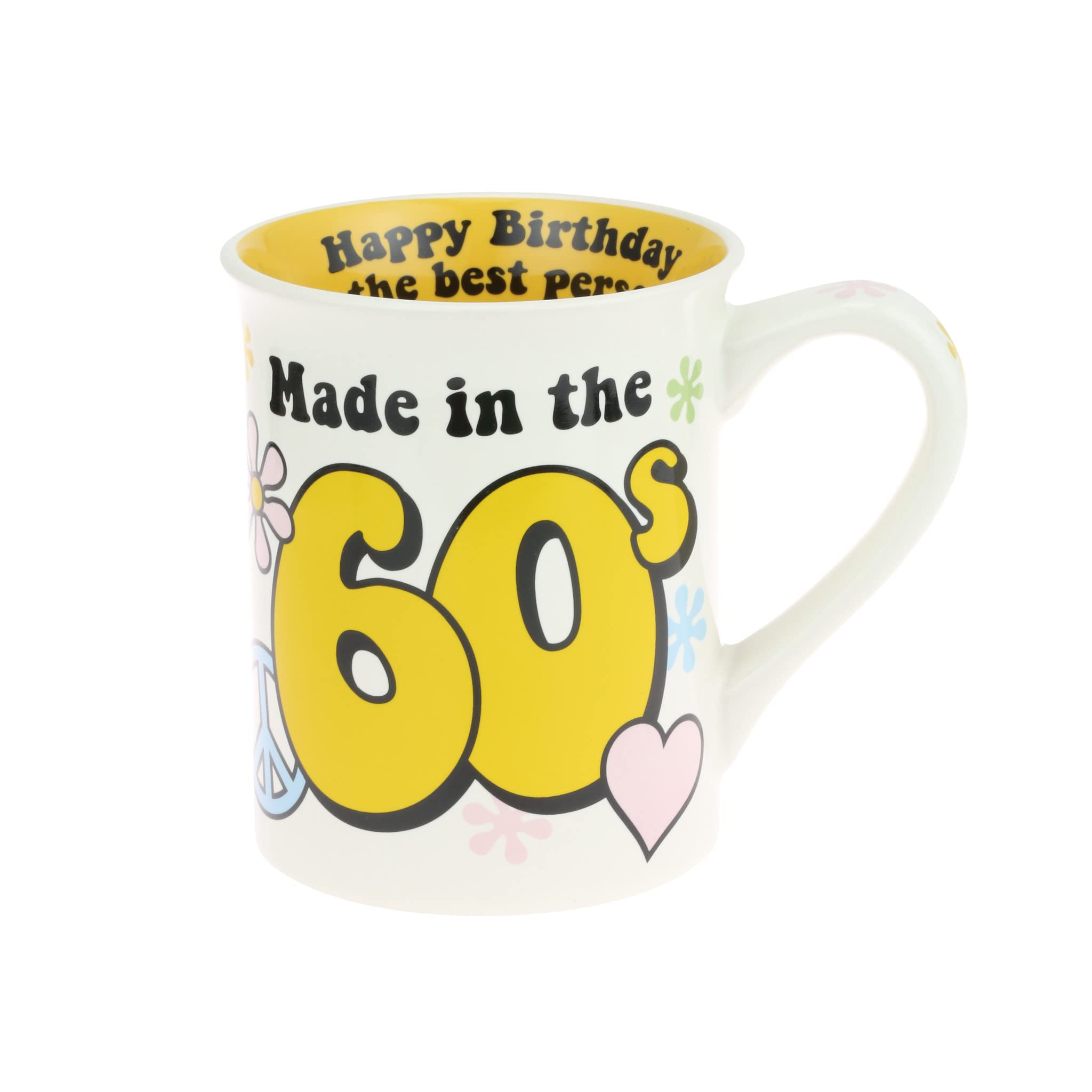 Enesco Our Name is Mud Decades Happy Birthday Made in The 60s Coffee Mug, 16 Ounce, Multicolor