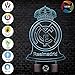 3D Optical Illusion Night Light - 7 LED Color Changing Lamp - Cool Soft Light Safe For Kids - Solution For Nightmares - Soccer Team Real Madrid