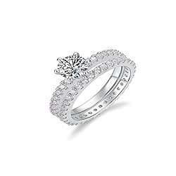 SWEETSHION 2PCS Couple Diamond Rings, Luxury