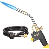 DOMINOX High Intensity Propane Torch Head with 5FT Hose, Torch Head Kit | Trigger Start Gas Torch for Propane, MAPP Gas Tank, MAPP Gas Torch for Ignition, Cooking, Brazing, Not Included Gas Tank