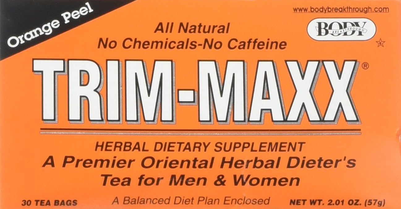 Trim-Maxx Orange Peel Herbal Dietary Supplement All Natural No Chemicals No Caffeine 30 Tea Bags