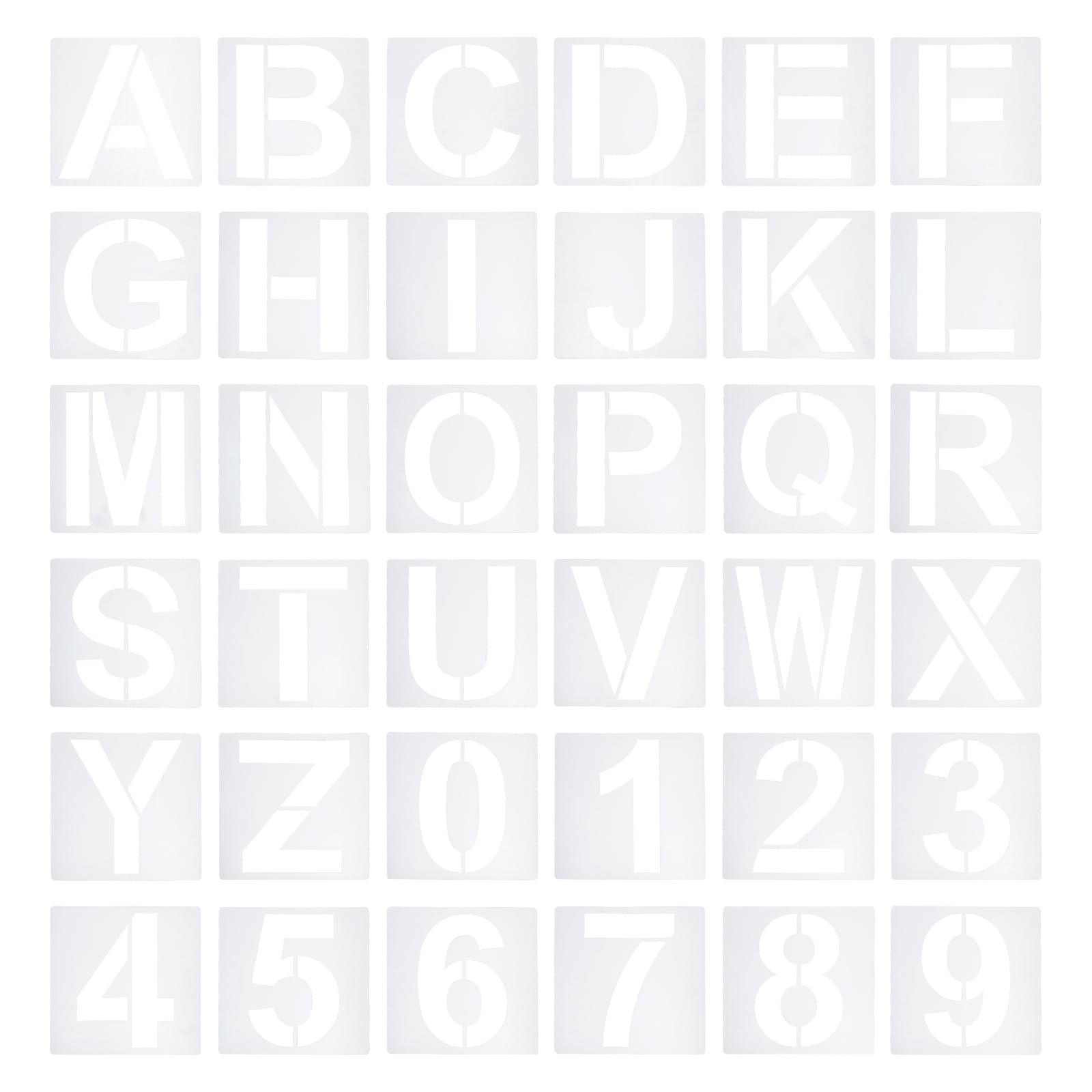 YOKIVE 36Pcs Letter Stencils Reusable, House Alphabet Stencils Templates | Letter Stencil, Great for Wedding Party Decoration Poster Making Banner mailboxes Journal, 11 Inch