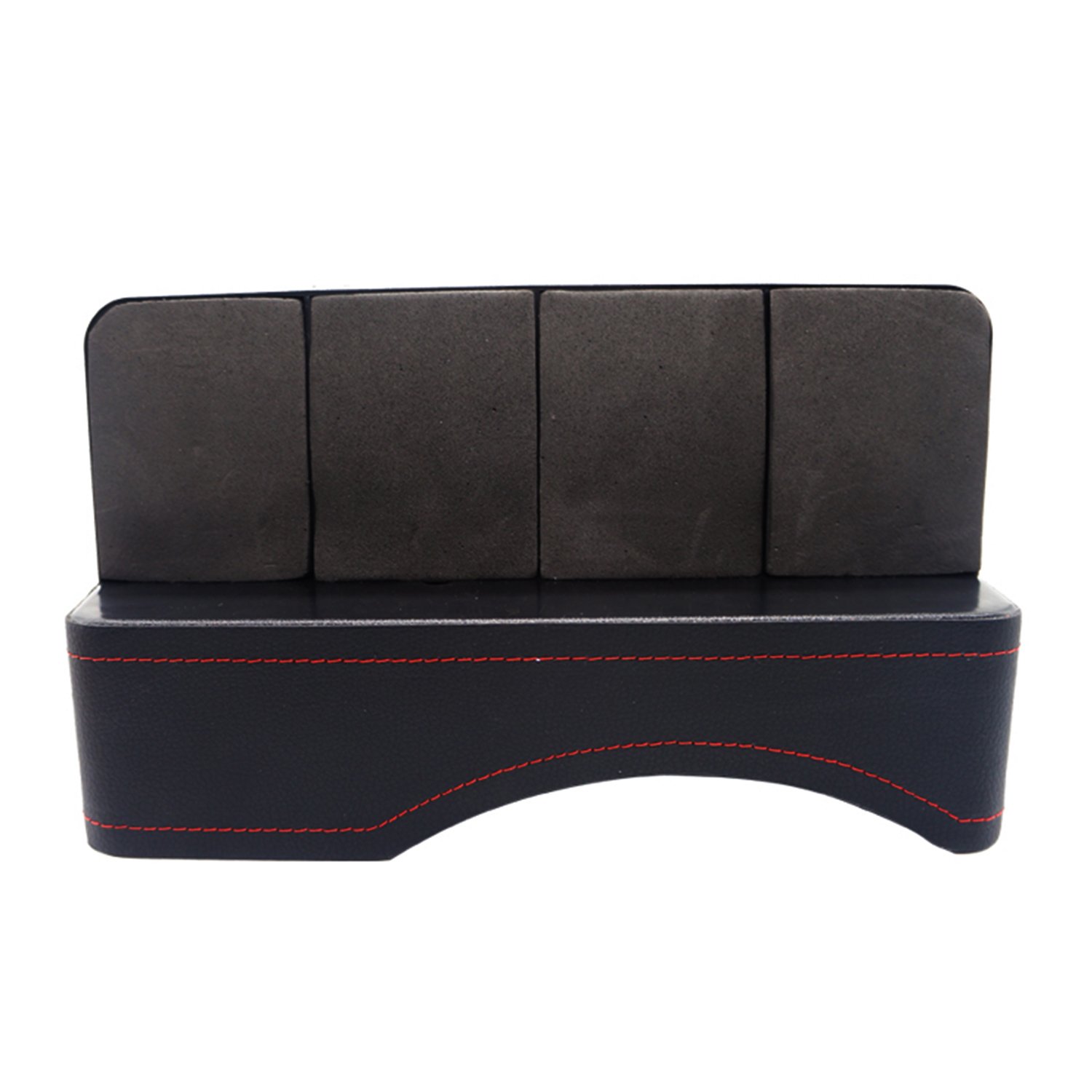 LOCEN PU Leather Console Side Pocket, Car Seat Gap Filler/Organizer/Storage Box (Black)