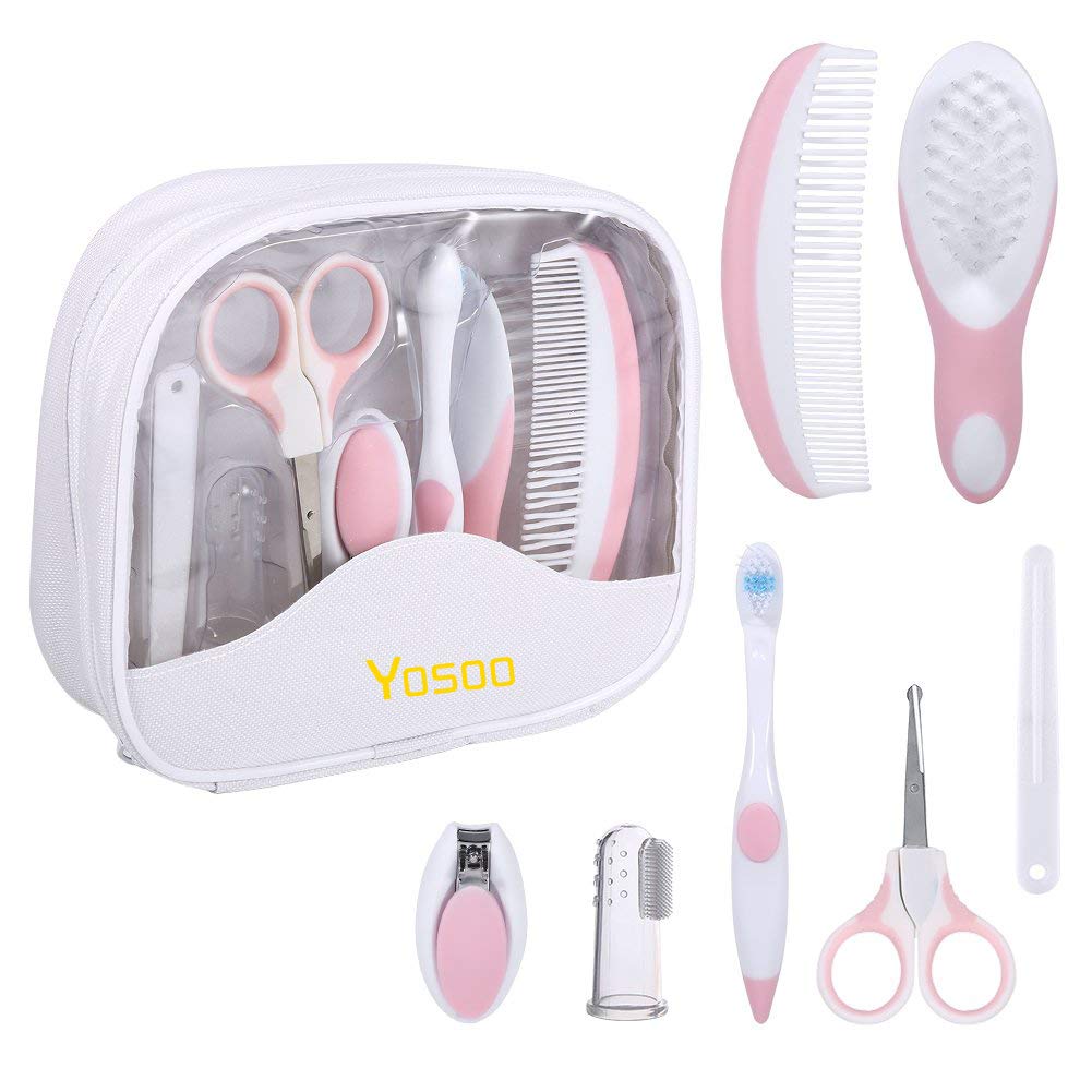 Baby Grooming Kit, 7pcs/Set Safe Hair Comb Toothbrush Nail