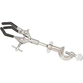 Eisco Lab Clamp for Lab Stand, Beaker Holder or Flask Clamp - Heat Resistant PVC Coated Prongs for Holding Objects up to 3.5 Inch Diameter - Boss Head Connects to Lab Stand Rods