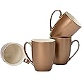 Elanze Designs Bronze Tone Glossy Finish 10 ounce New Bone China Coffee Cup Mugs Set of 4