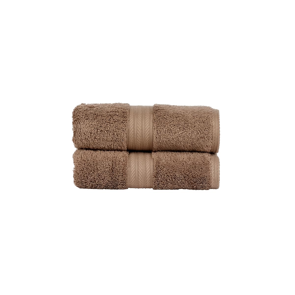 Christy Renaissance 2 Hand Towels Set | Mink Brown | 100% Egyptian Cotton Pile | Luxuriously Soft and Super Absorbent | 675 GSM | Plush Fluffy and Long Lasting