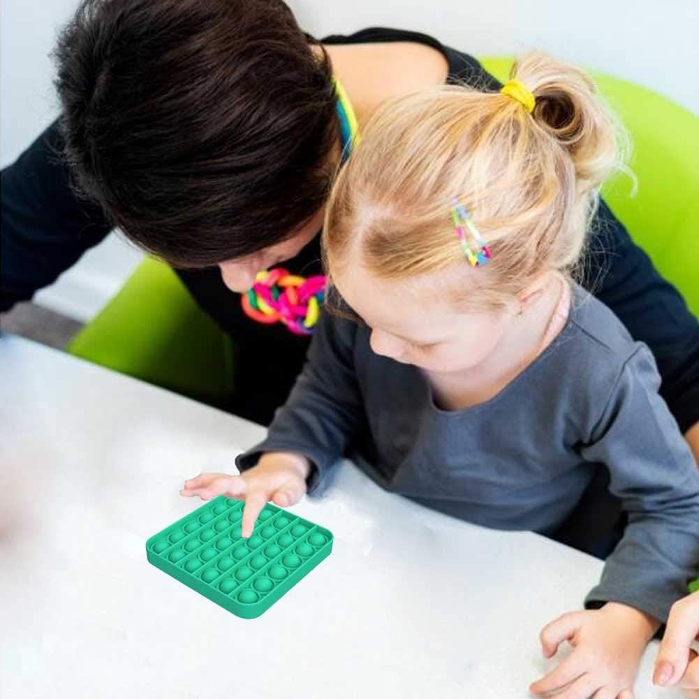 Push pop pop Bubble Sensory Fidget Toy - Autism Special Needs Stress Reliever Silicone Stress Reliever Toy,Squeeze Sensory Toy (Green+Yellow): Office Products