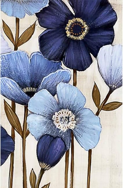 Abstract Blue Flower Paint by 