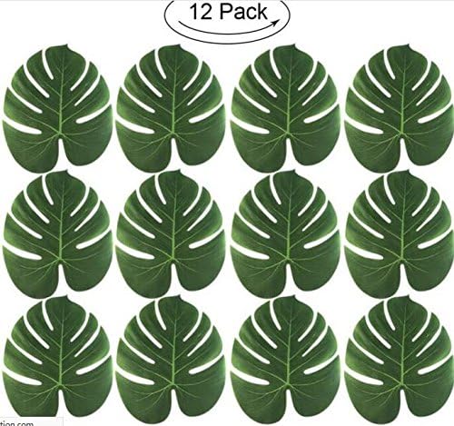 fwehfefh 12Pcs Tropical Palm Leaves Party Decoration, Tropical Palm Leash Simulation Artificial Leaf for Home Party Decoration