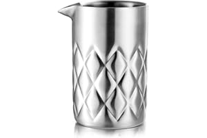 Nicunom 18 Oz Cocktail Mixing Glass, 304 Stainless Steel Martini Stirring Glass, Double Walled Bar Mixing Pitcher, Seamless G