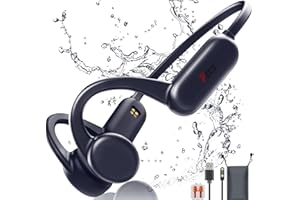 FEICO Bone Conduction Headphones, Bluetooth 5.3 Open-Ear Headphones with Mic | MP3 Mode Built-in 32GB & 10Hrs Playtime, IP68 Waterproof Bone Conduction for Running, Cycling, Walking (Blue)