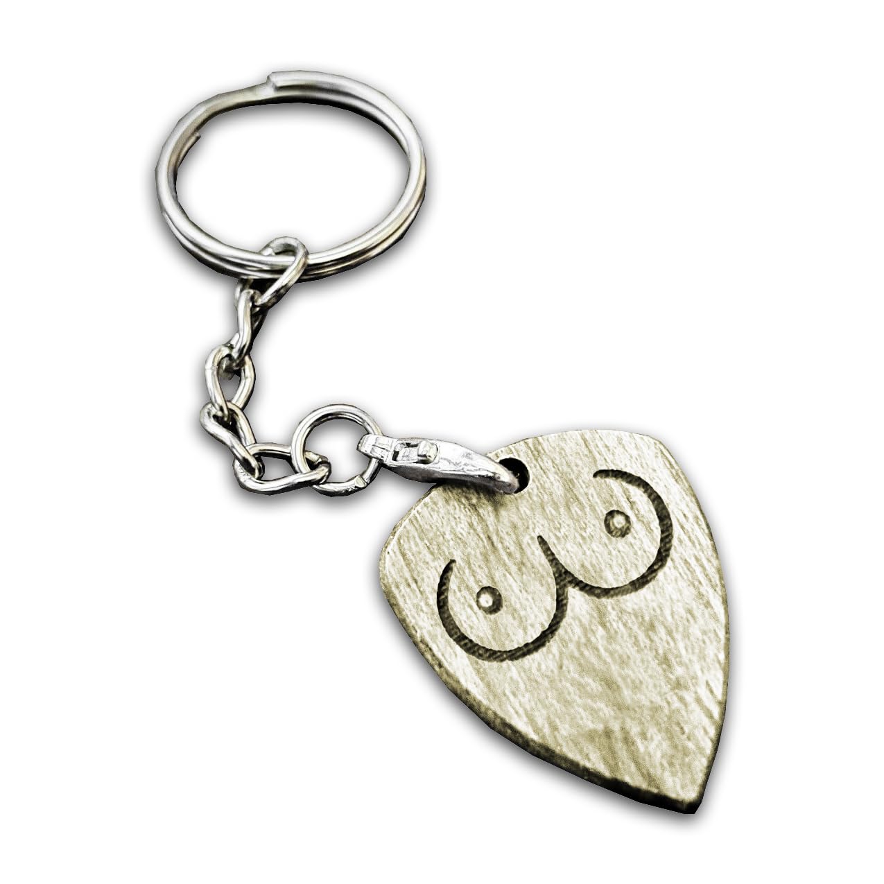 Tit Picks - The Natural and Firm, Perfectly Formed Guitar Pick Plectrum Keyring (Olive Wood)